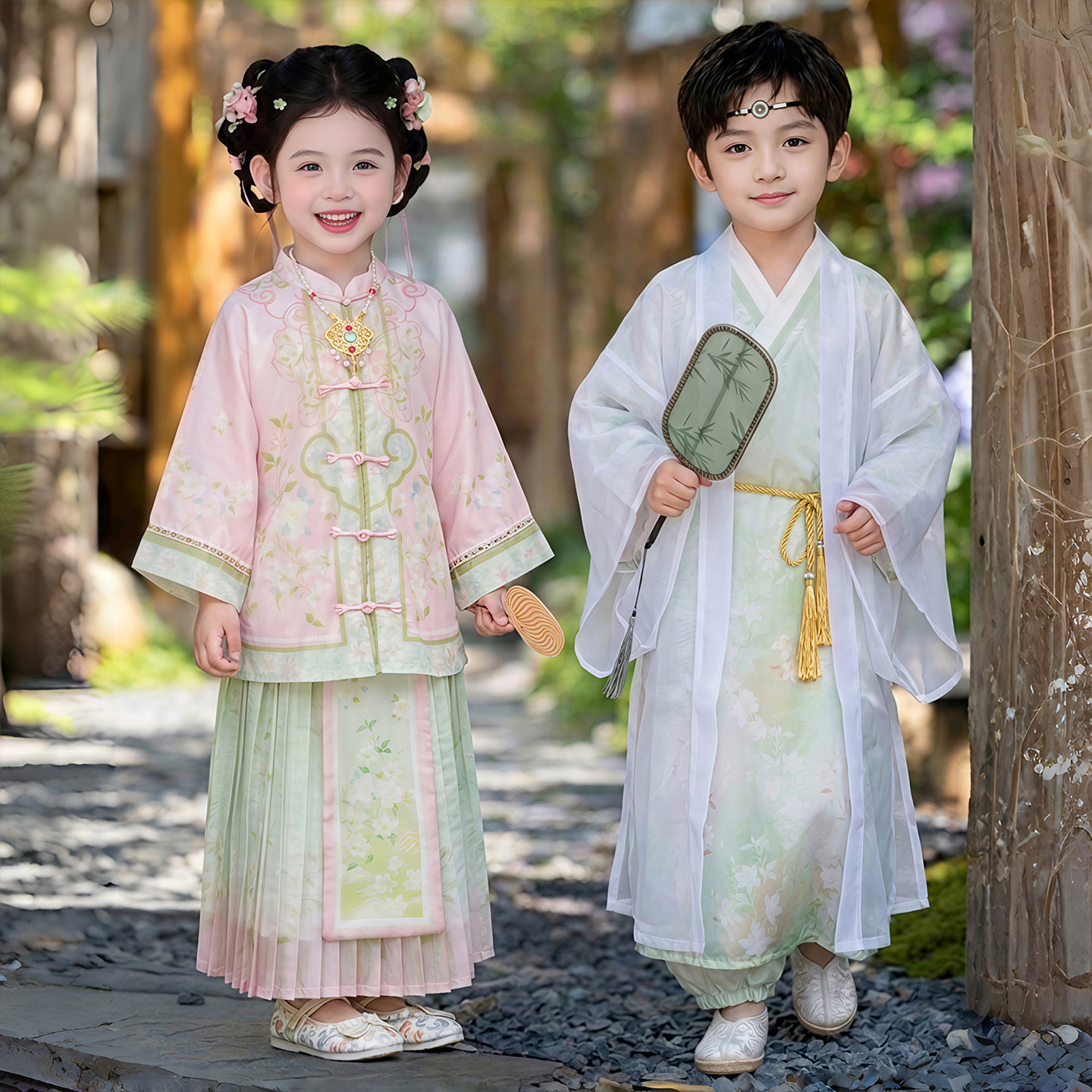 汉服男童明制女童演出服装中国风超仙表演古风国学服2026新款唐装