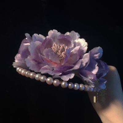 遇薇宋冠非绒花diy材料包免发簪