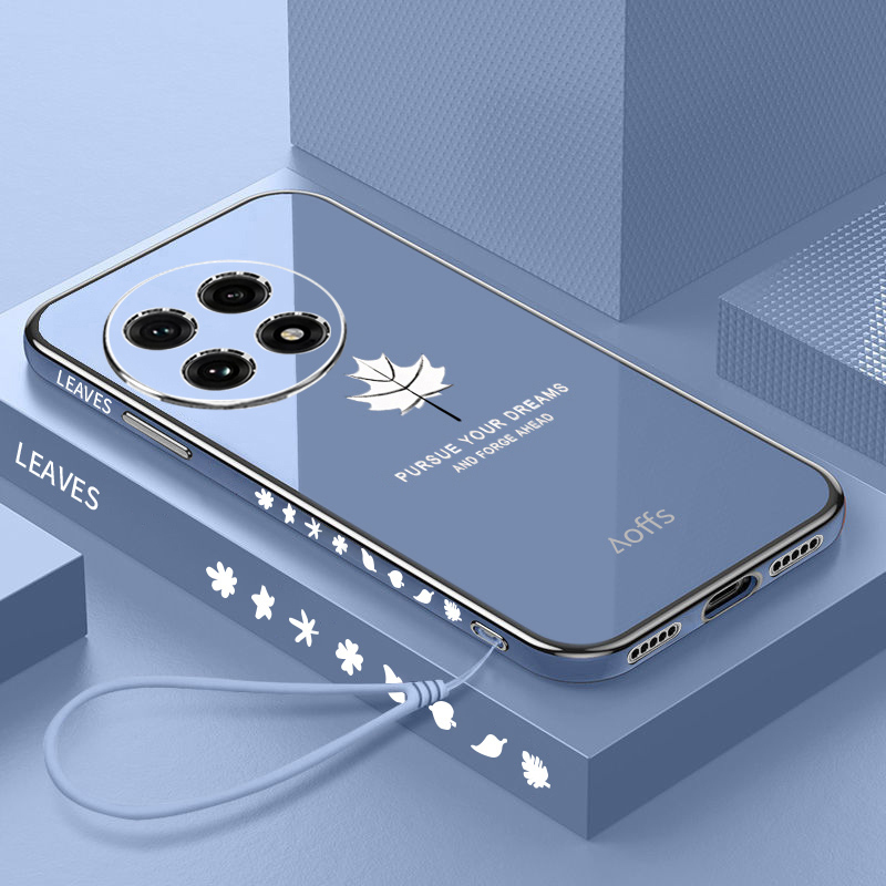 一加ace5手机壳直边枫叶电镀超薄