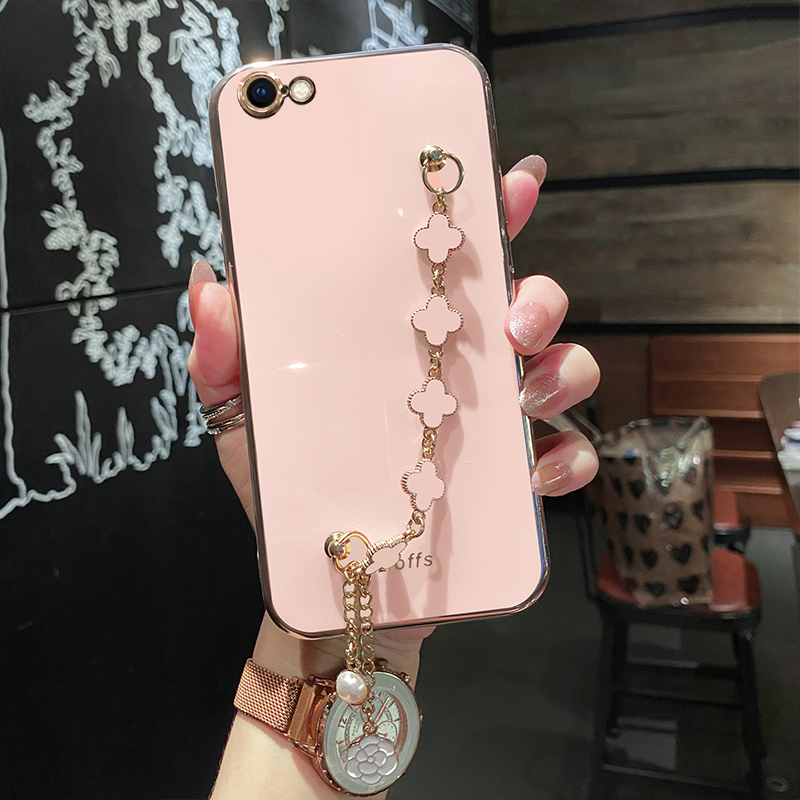 苹果6硅胶网红外壳带手链条防摔