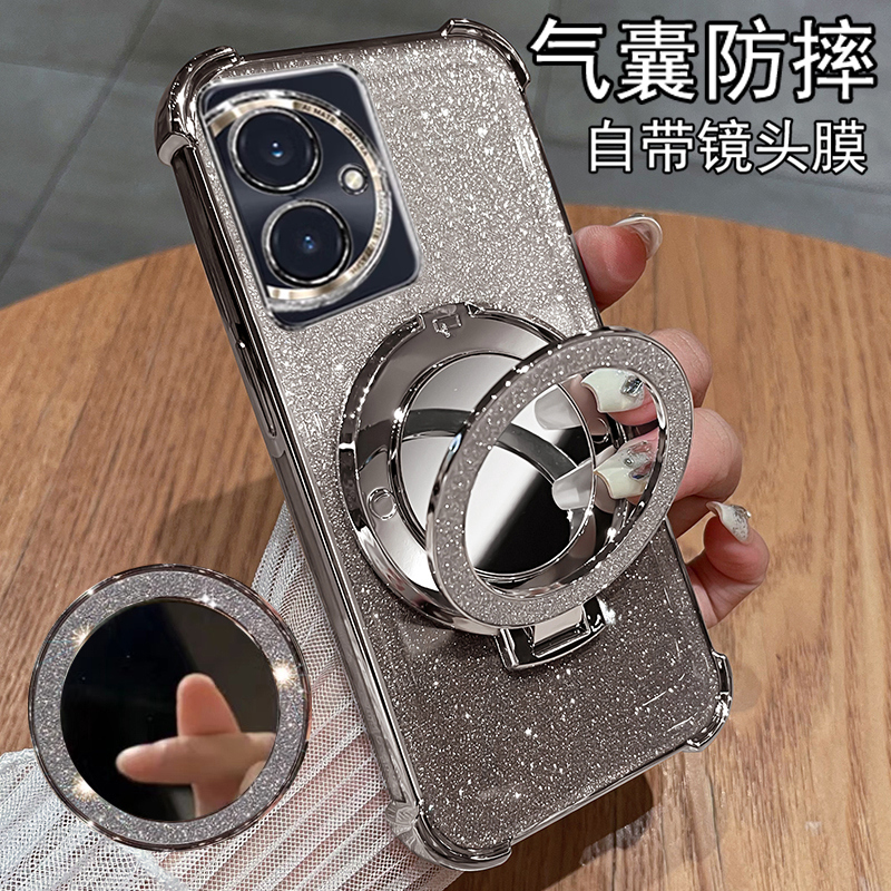 适用华为荣耀100手机壳honor100pro保护硅胶套MAA一AN00镜头膜全包防摔MAAAN10透明软por女新款带镜子曲面屏