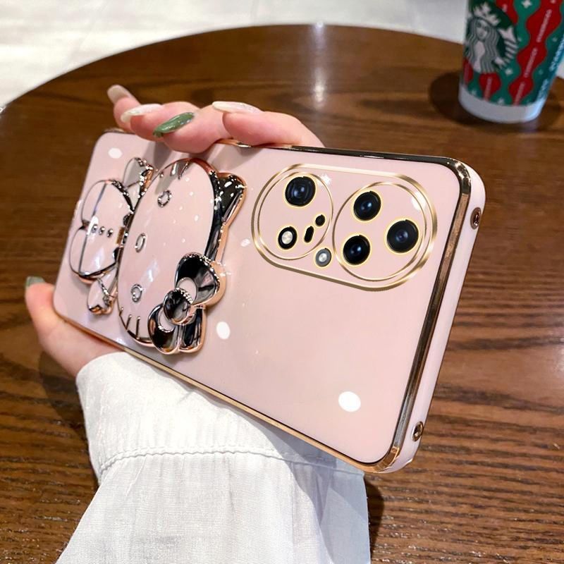 华为P50E硅胶网红手机壳带补妆镜