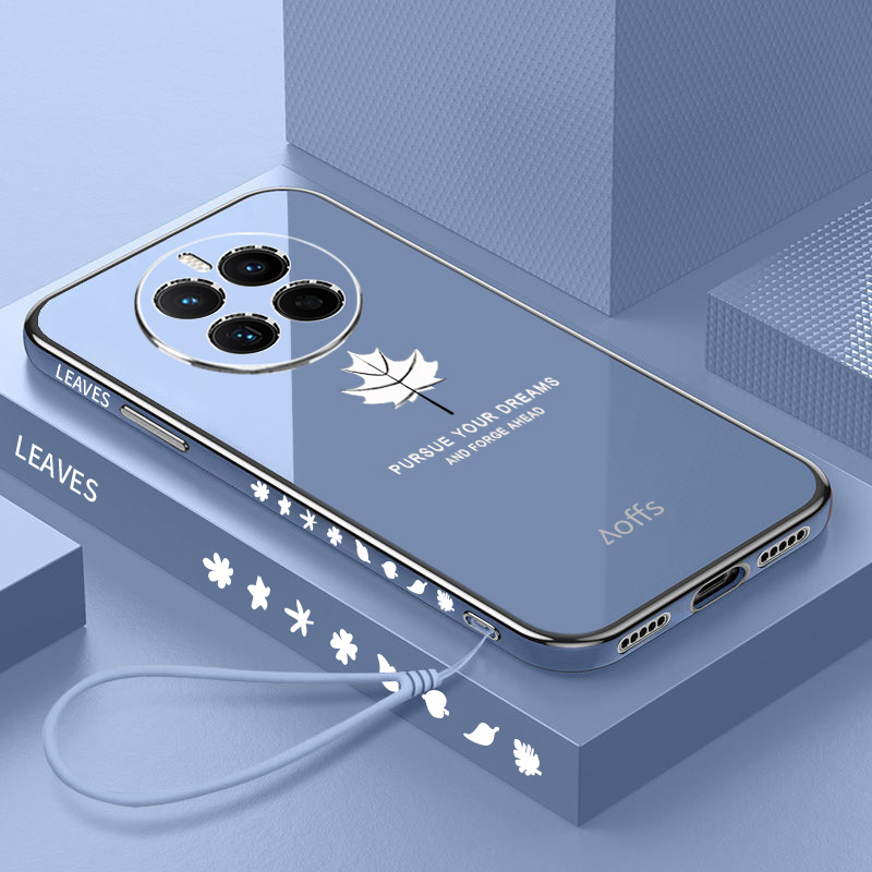 华为mate50e硅胶枫叶直边防摔