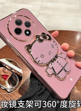 适用oppoA3iplus手机壳oppo保护A3i硅胶套plus带镜子支架5g全包防摔软壳PKA110女新款ipuls可爱0pp0时尚ins风