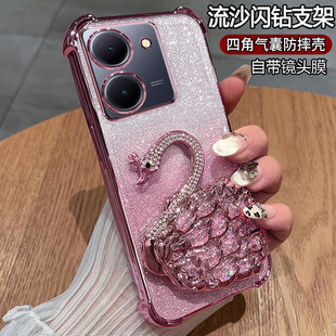 适用vivoy78手机壳vivo保护y78m硅胶套5G带镜头膜全包t1版 mt1带支架高 气囊防摔V2278A透明软壳viviy女voy新款