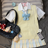 原创制服套装 黄色JK格裙正版 御茶家新品 狗短裙子学院风 柚月