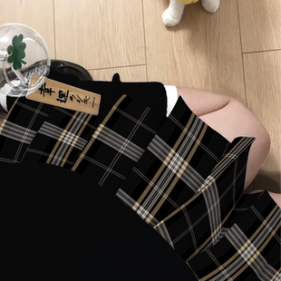 御茶家显瘦校供辣妹制服套装 原创JK·黑金 格裙短裙秋冬 正版