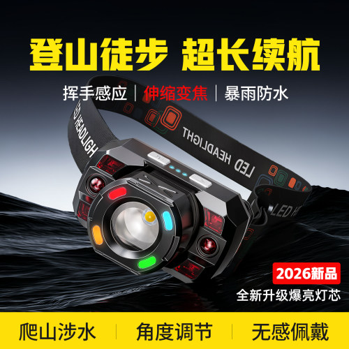 1000强光流明头灯长续航100小时