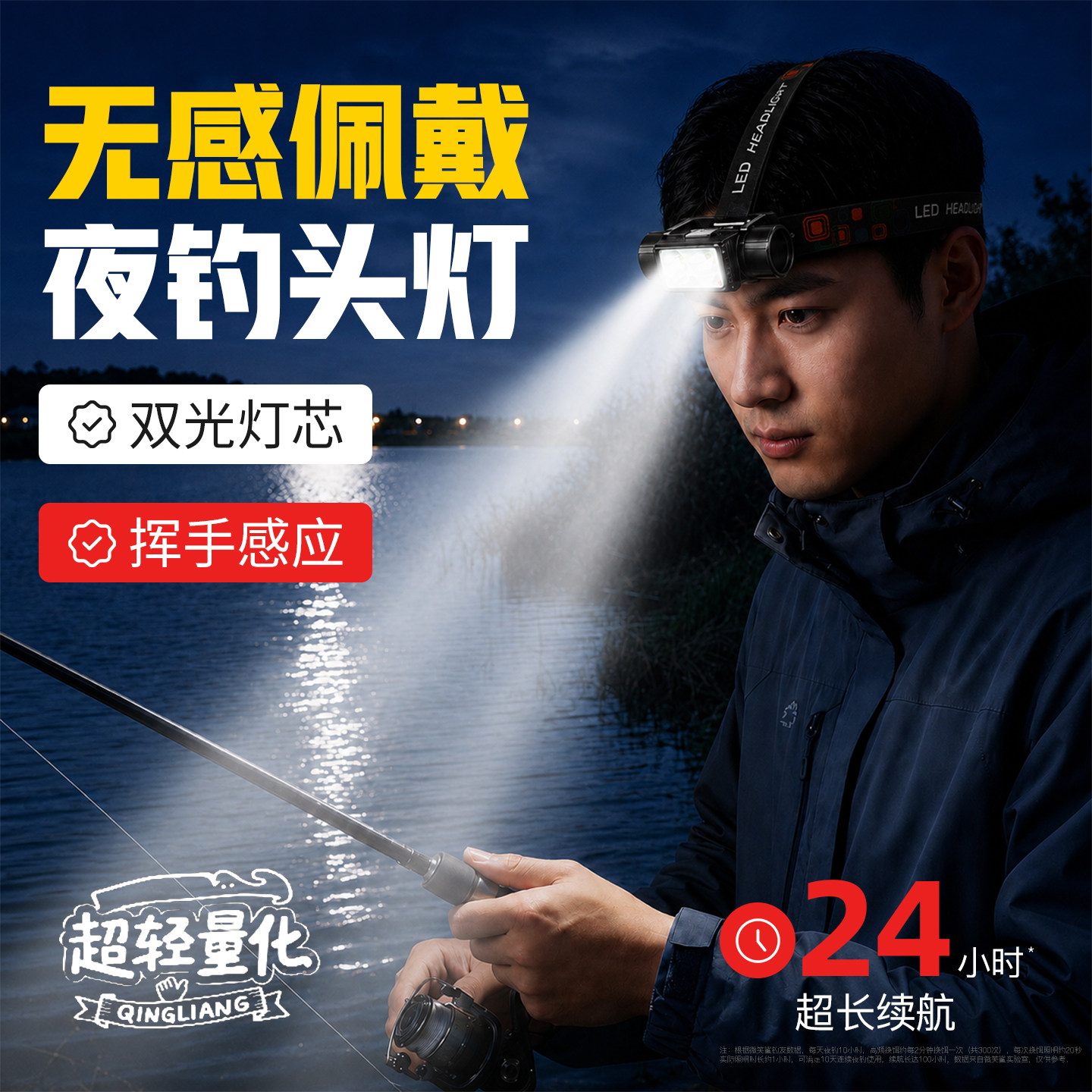 800lux夜钓头灯超长续航24小时图片