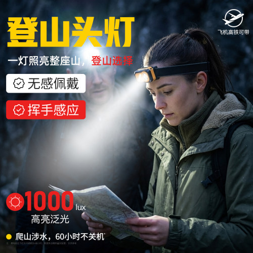 1000强光流明头灯长续航60小时