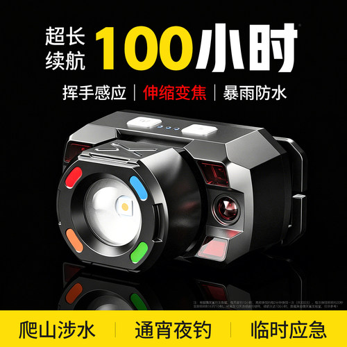 1000强光流明头灯长续航100小时