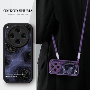 美赞仕蝴蝶山茶花适OPPOFindX8手机壳新款 FindX7腕带Find支架X6斜挎x5可背x3挂绳pro女Ultra防摔保护套OPPO潮