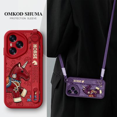 美赞仕皮纹小马适用荣耀400手机壳新款300腕带200支架pro斜挎90可背80挂绳70女防摔100保护套Ultra华为高级感