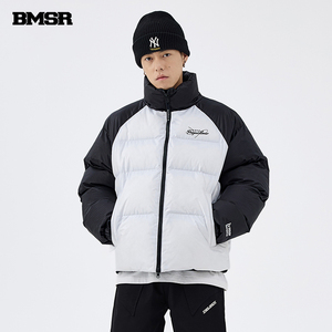 BENMYSHOWER(BMSR)国潮美式复古插肩袖撞色棉衣潮牌情