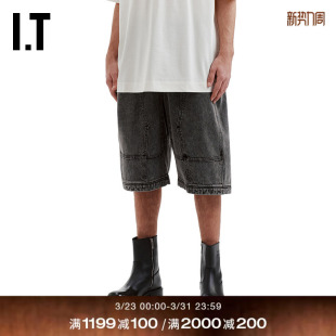 牛仔裤 阔腿裤 五分裤 新款 425PD1MQ 潮流有型水洗中裤 JUUN.J男装