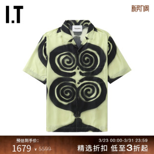 新款 衬衫 短袖 文艺摩登喷绘几何印花上衣H03099MM Nanushka男装