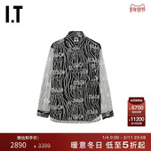 des CDG BLACK情侣满幅图案装 COMME HOMME 衬衫 GARCONS 饰长袖