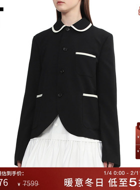 IT CDG COMME des GARCONS GIRL女装彼得潘领夹克可爱复古风外套