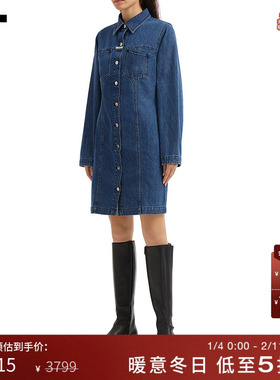 IT CLOSED女装长袖牛仔连衣裙新款时尚通勤直排扣裙装C988631P