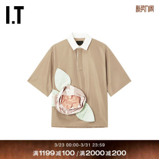 Simone 新款 Rocha男装 polo衫 拼色翻领上衣542269MQ 宽松短袖