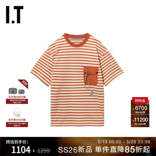 ITandwander宽松条纹短袖T恤