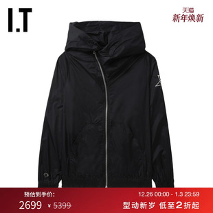 连帽拉链夹克新款 Owens女装 率性街头斜拉链外套0664NYXO Rick