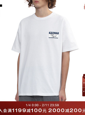 IT SEQUEL男装宽松短袖T恤新款简洁休闲风标签装饰圆领半袖ST02MQ