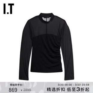 IT HELMUT LANG女装长袖上衣新品时髦前卫微透效果叠层设计521XI