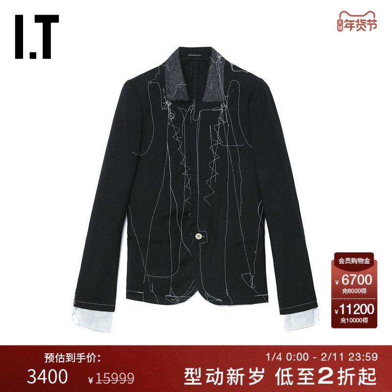 IT NICOLAS ANDREAS TARALIS男装西装夹克新品绣线装饰外套2090MK,男装,休闲西服,淘宝优惠券,粉丝福利购,淘宝优惠卷