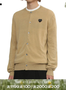 IT CDG PLAY COMME des GARCONS川久保玲情侣款圆领羊毛针织开衫