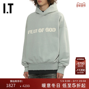 IT FEAR OF GOD男装连帽卫衣新款复古街潮标语装饰连帽衫12115BMP