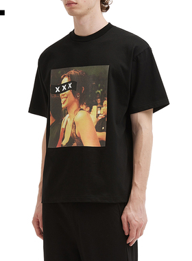 IT GOD SELECTION XXX男装短袖T恤新款时尚欧美照片印花宽松半袖