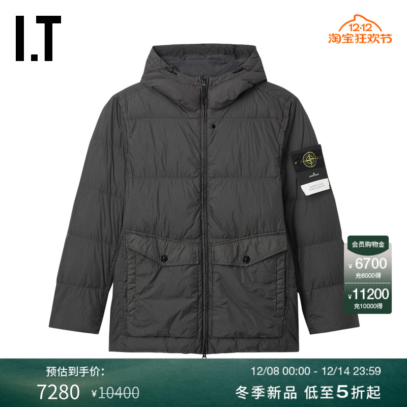 ITSTONEISLAND连帽拉链羽绒服