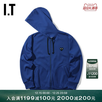 IT CDG PLAY COMME des GARÇONS川久保玲男连帽拉链卫衣黑色爱心