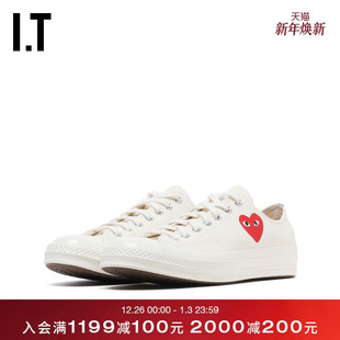 COMME des GARCONS川久保玲情侣款 帆布鞋 PLAY 系带运动鞋 CDG