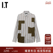 CDG 几何裁布拼接条纹衬衫 COMME GARCONS PLUS男装 des HOMME