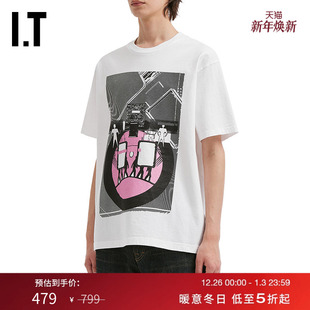 潮流酷感图案印花圆领半袖 T恤新款 宽松短袖 S28T11MP C.E男装