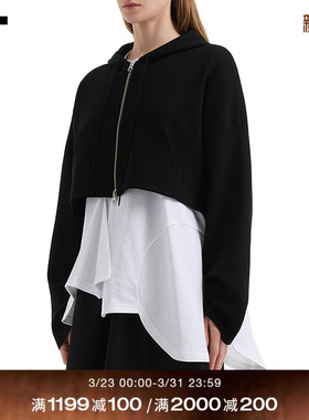 IT 日本ENFÖLD女装短款连帽拉链夹克新款纯色休闲外套270311XQ