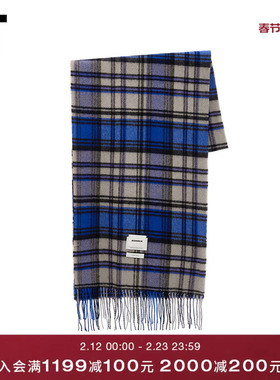 IT ADER error女款绵羊毛格纹围巾新款时尚复古流苏围脖WAFW25XP