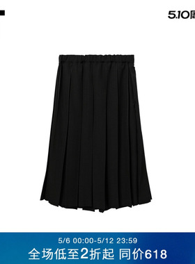 IT CDG COMME des GARCONS GIRL女装半身裙褶裥裙纯色百褶裙新款
