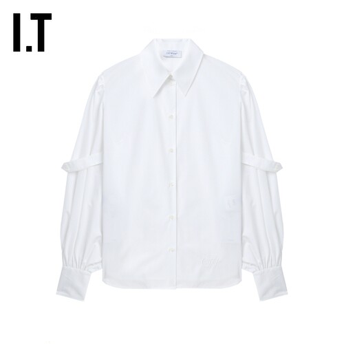 ITOFF-WHITE™饰袢带灯笼袖衬衫
