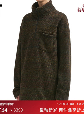 IT ENGINEERED GARMENTS男装立领针织上衣新款半拉链毛衣5PS016MP