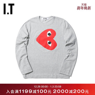 COMME PLAY des GARCONS女装 T恤爱心LOGO印花T267XD 长袖 CDG