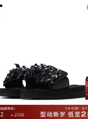 IT TOGA ARCHIVES女装露趾拖鞋新款时髦个性流苏缀饰凉拖鞋51026O