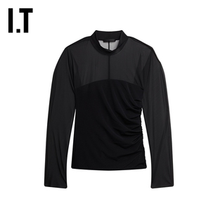 长袖 HELMUT LANG女装 时髦前卫微透效果叠层设计521XI 上衣新品