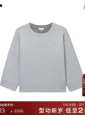 IT GANNI女装廓形袖亮丝针织衫新款慵懒时髦宽松圆领毛衣K2365XXO