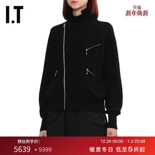 WOMEN女装 WATANABE 斜拉链翻领针织开衫 新款 外套 羊毛衫 JUNYA