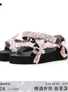 IT BAPY女款凉鞋ARIZONA LOVE联乘佩斯利印花绊带沙滩鞋0053C