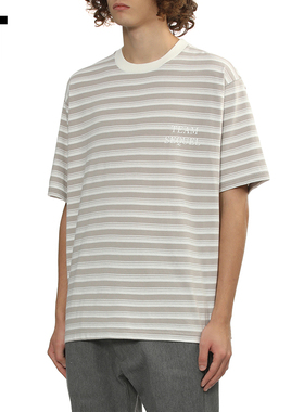 IT SEQUEL男装条纹短袖T恤新款简约休闲风宽松圆领半袖AWCS01MQ