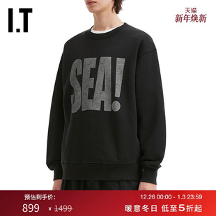 圆领卫衣新款 SEA男装 AND 简约休闲字母印花上衣Q3CS03MP WIND